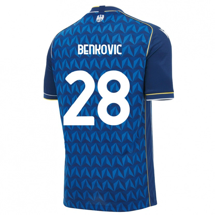 Danxen Enfant Maillot Filip Benkovic #28 Bleu Roi Blanc Bleu Tenues Extérieur 2026/27 T-Shirt