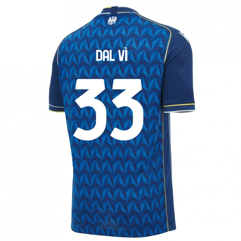Danxen Enfant Maillot Matteo Dal Vì #33 Bleu Roi Blanc Bleu Tenues Extérieur 2026/27 T-Shirt