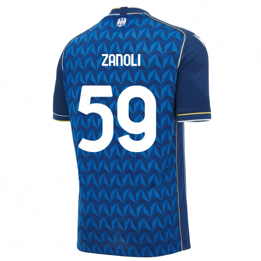 Danxen Enfant Maillot Alessandro Zanoli #59 Bleu Roi Blanc Bleu Tenues Extérieur 2026/27 T-Shirt