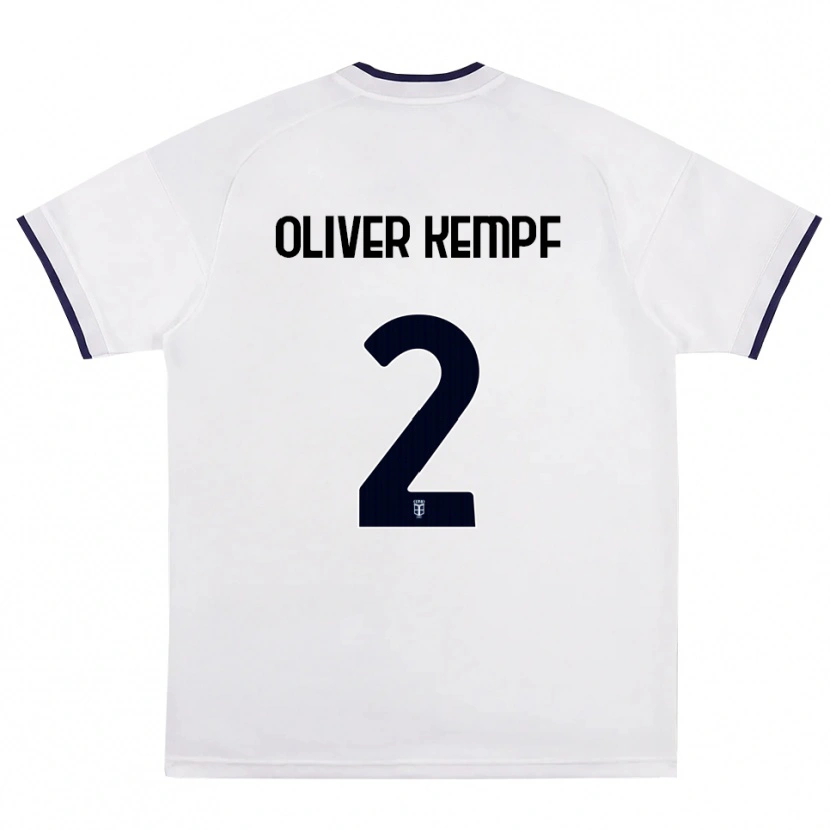 Danxen Enfant Maillot Marc Oliver Kempf #2 Blanc Rouge Bleu Royal Tenues Extérieur 2026/27 T-Shirt