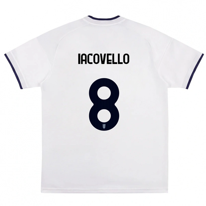 Danxen Enfant Maillot Mattia Iacovello #8 Blanc Rouge Bleu Royal Tenues Extérieur 2026/27 T-Shirt
