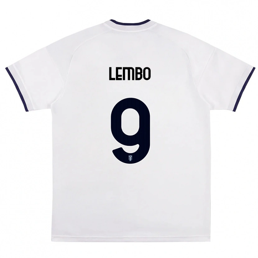 Danxen Enfant Maillot Francesco Lembo #9 Blanc Rouge Bleu Royal Tenues Extérieur 2026/27 T-Shirt