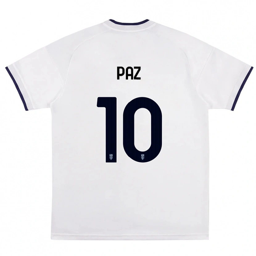 Danxen Enfant Maillot Nico Paz #10 Blanc Rouge Bleu Royal Tenues Extérieur 2026/27 T-Shirt