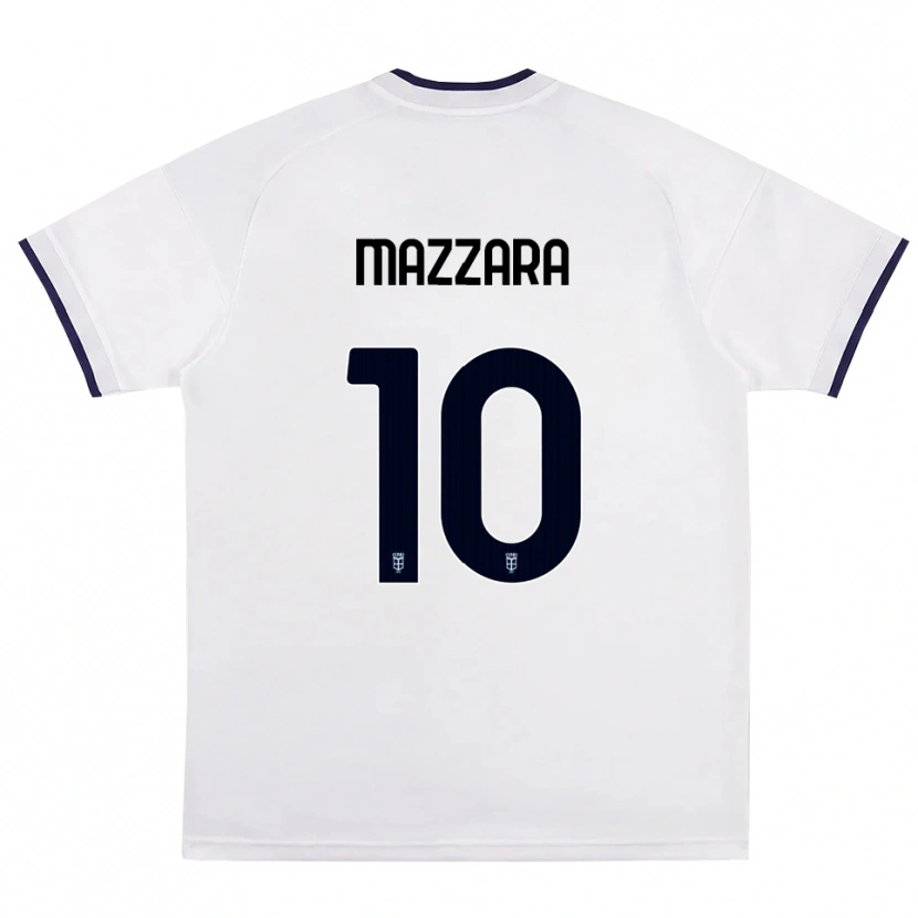 Danxen Enfant Maillot Cristian Mazzara #10 Blanc Rouge Bleu Royal Tenues Extérieur 2026/27 T-Shirt