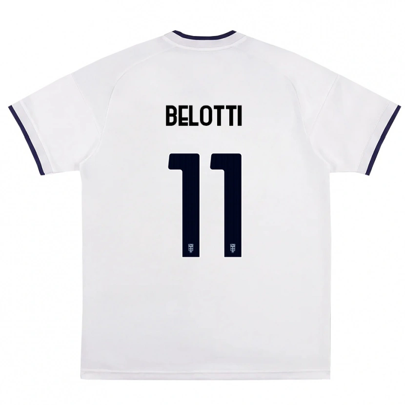 Danxen Enfant Maillot Andrea Belotti #11 Blanc Rouge Bleu Royal Tenues Extérieur 2026/27 T-Shirt