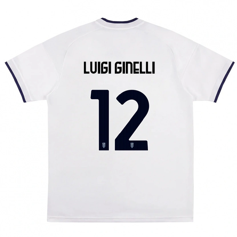 Danxen Enfant Maillot Lorenzo Luigi Ginelli #12 Blanc Rouge Bleu Royal Tenues Extérieur 2026/27 T-Shirt