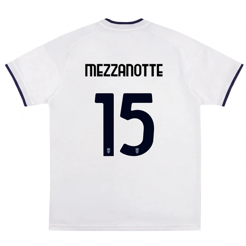 Danxen Enfant Maillot Davide Mezzanotte #15 Blanc Rouge Bleu Royal Tenues Extérieur 2026/27 T-Shirt