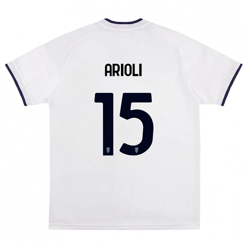 Danxen Enfant Maillot Mattia Arioli #15 Blanc Rouge Bleu Royal Tenues Extérieur 2026/27 T-Shirt