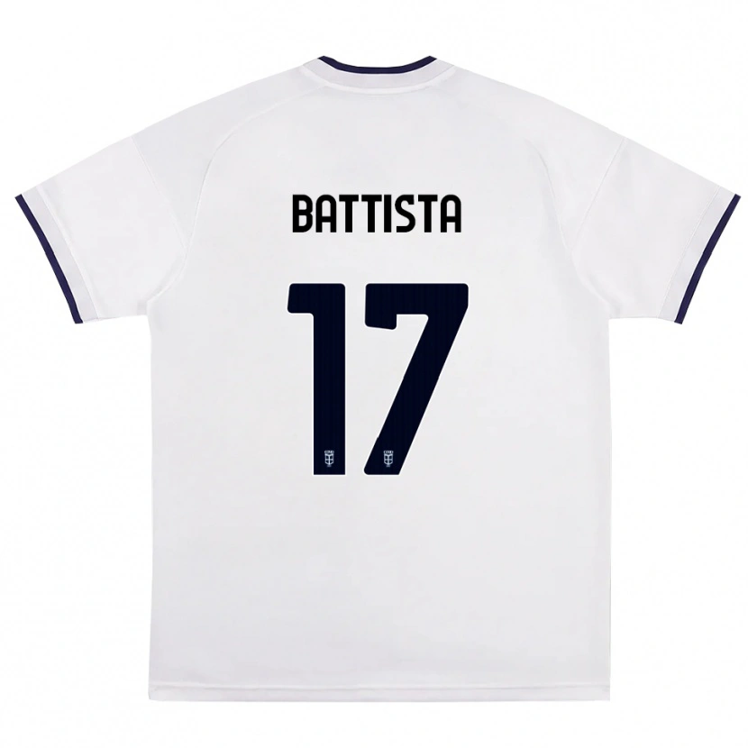 Danxen Enfant Maillot Riccardo Battista #17 Blanc Rouge Bleu Royal Tenues Extérieur 2026/27 T-Shirt