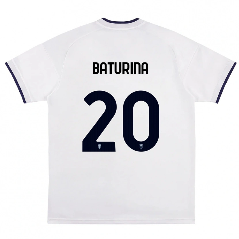 Danxen Enfant Maillot Martin Baturina #20 Blanc Rouge Bleu Royal Tenues Extérieur 2026/27 T-Shirt