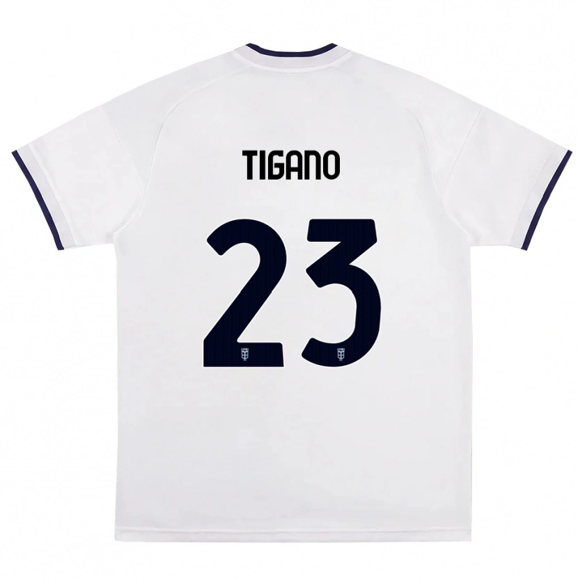 Danxen Enfant Maillot Achille Tigano #23 Blanc Rouge Bleu Royal Tenues Extérieur 2026/27 T-Shirt