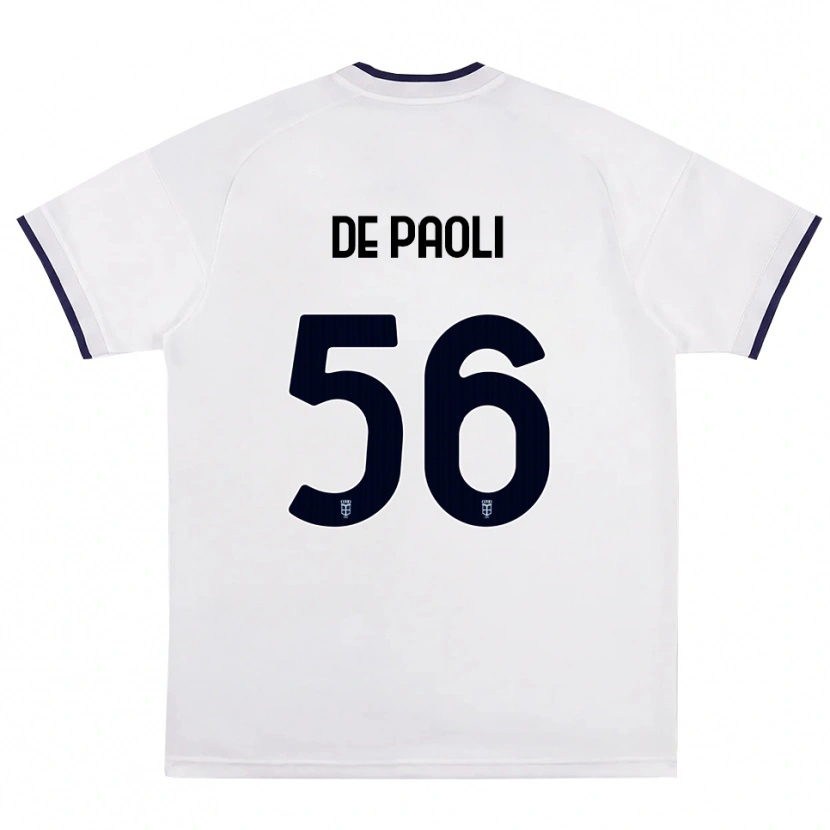 Danxen Enfant Maillot Cristiano De Paoli #56 Blanc Rouge Bleu Royal Tenues Extérieur 2026/27 T-Shirt