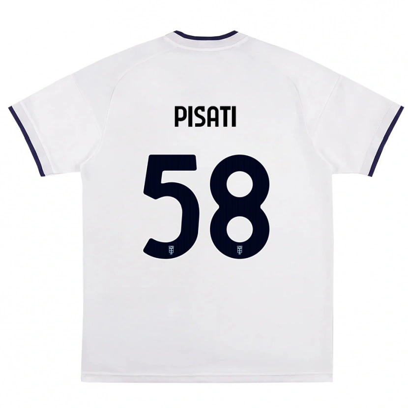 Danxen Enfant Maillot Samuele Pisati #58 Blanc Rouge Bleu Royal Tenues Extérieur 2026/27 T-Shirt