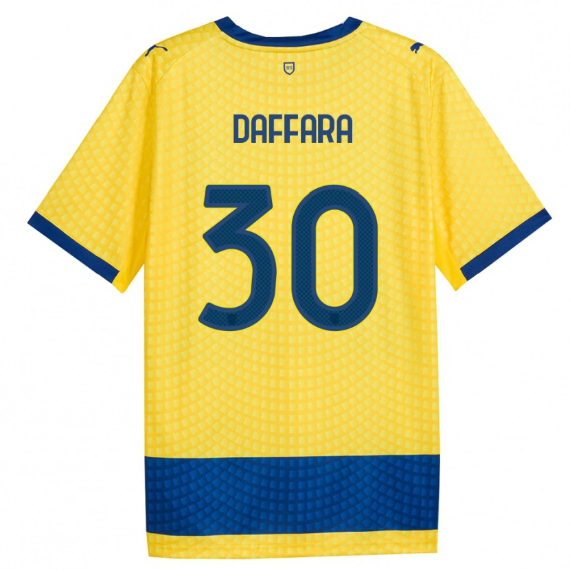 Danxen Enfant Maillot Giovanni Daffara #30 Jaune Bleu Noir Tenues Extérieur 2026/27 T-Shirt