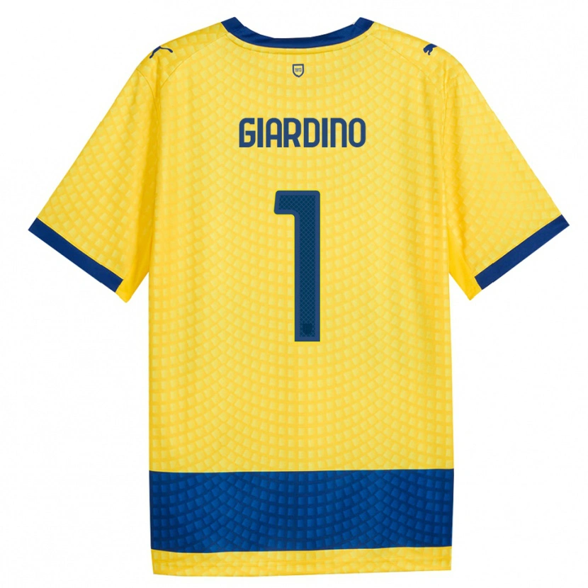 Danxen Enfant Maillot Andrea Giardino #1 Jaune Bleu Noir Tenues Extérieur 2026/27 T-Shirt
