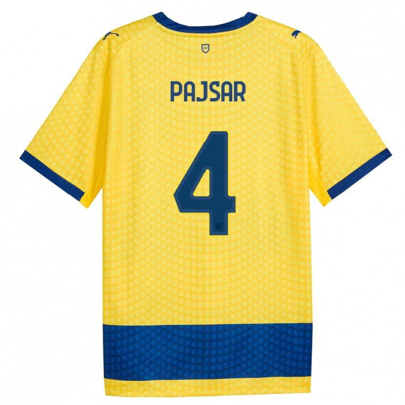 Danxen Enfant Maillot Karlo Pajsar #4 Jaune Bleu Noir Tenues Extérieur 2026/27 T-Shirt