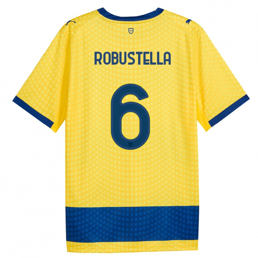 Danxen Enfant Maillot Daniele Robustella #6 Jaune Bleu Noir Tenues Extérieur 2026/27 T-Shirt