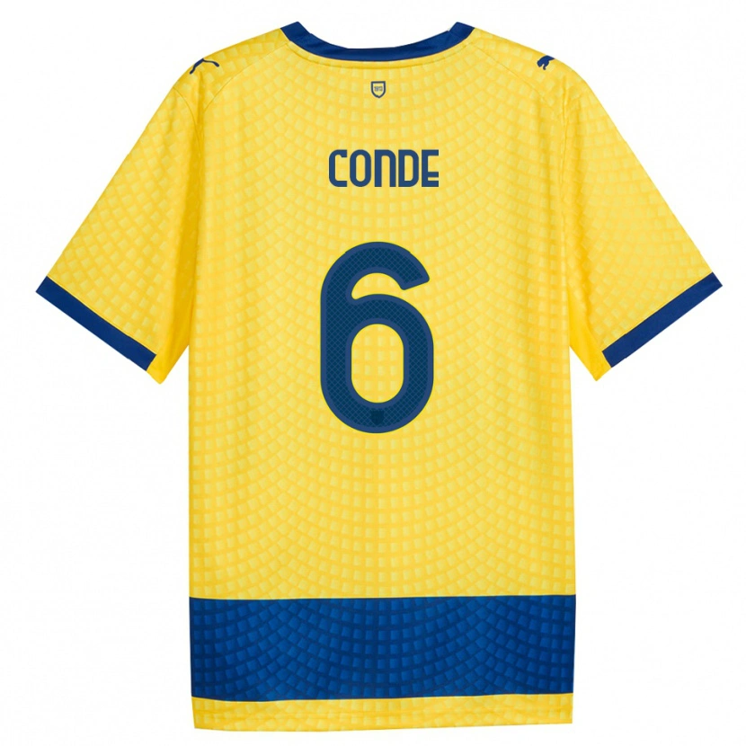Danxen Enfant Maillot Bernardo Conde #6 Jaune Bleu Noir Tenues Extérieur 2026/27 T-Shirt