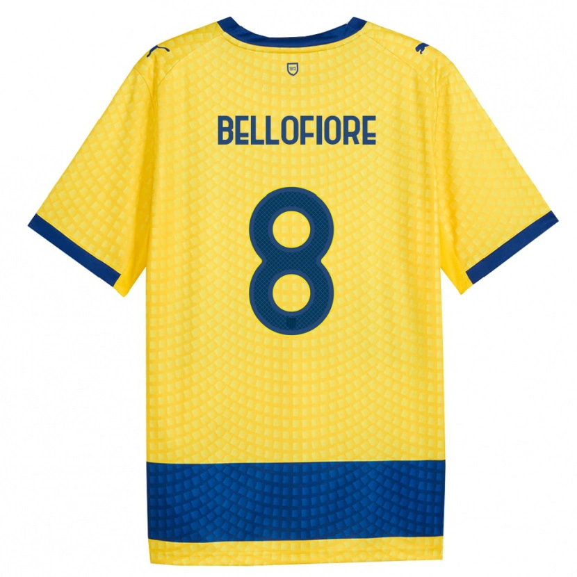 Danxen Enfant Maillot Nicola Bellofiore #8 Jaune Bleu Noir Tenues Extérieur 2026/27 T-Shirt
