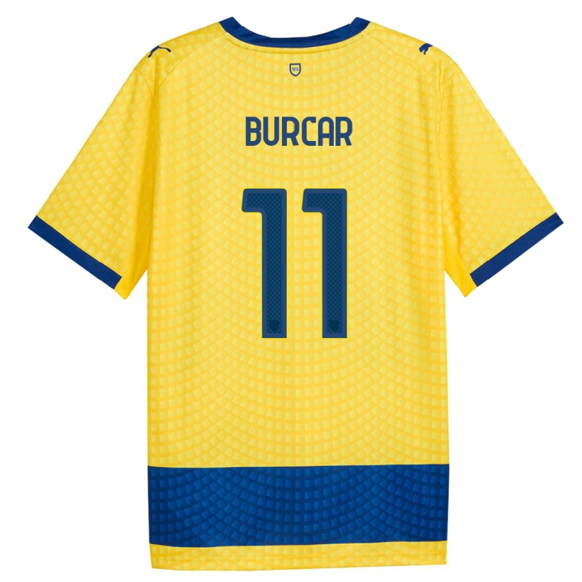 Danxen Enfant Maillot Andrija Burcar #11 Jaune Bleu Noir Tenues Extérieur 2026/27 T-Shirt