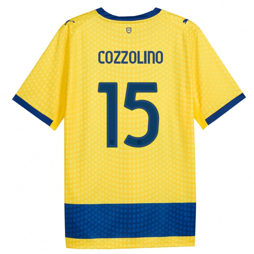 Danxen Enfant Maillot Christian Cozzolino #15 Jaune Bleu Noir Tenues Extérieur 2026/27 T-Shirt