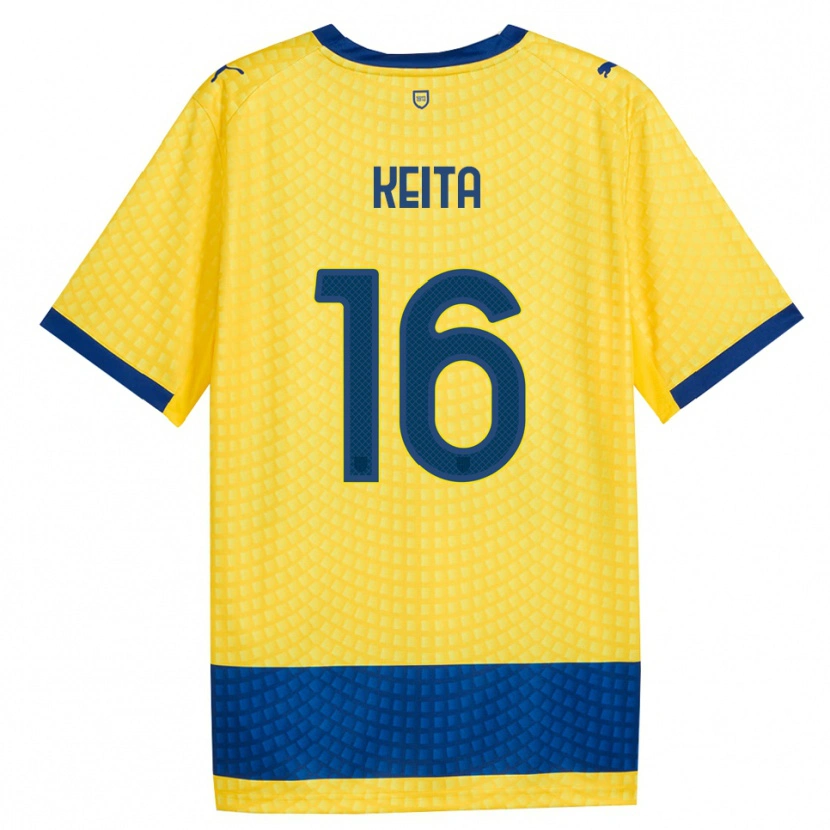 Danxen Enfant Maillot Mandela Keita #16 Jaune Bleu Noir Tenues Extérieur 2026/27 T-Shirt