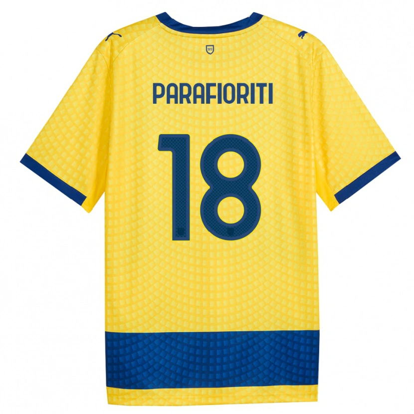 Danxen Enfant Maillot Giovanni Parafioriti #18 Jaune Bleu Noir Tenues Extérieur 2026/27 T-Shirt