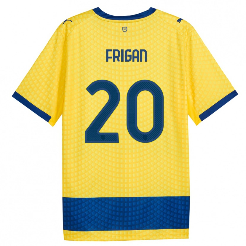 Danxen Enfant Maillot Matija Frigan #20 Jaune Bleu Noir Tenues Extérieur 2026/27 T-Shirt