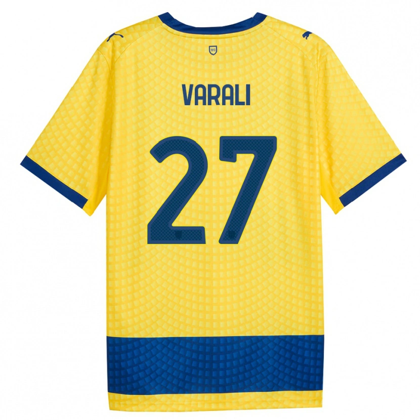 Danxen Enfant Maillot Ludovico Varali #27 Jaune Bleu Noir Tenues Extérieur 2026/27 T-Shirt