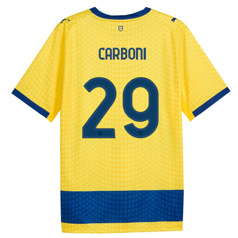 Danxen Enfant Maillot Franco Carboni #29 Jaune Bleu Noir Tenues Extérieur 2026/27 T-Shirt