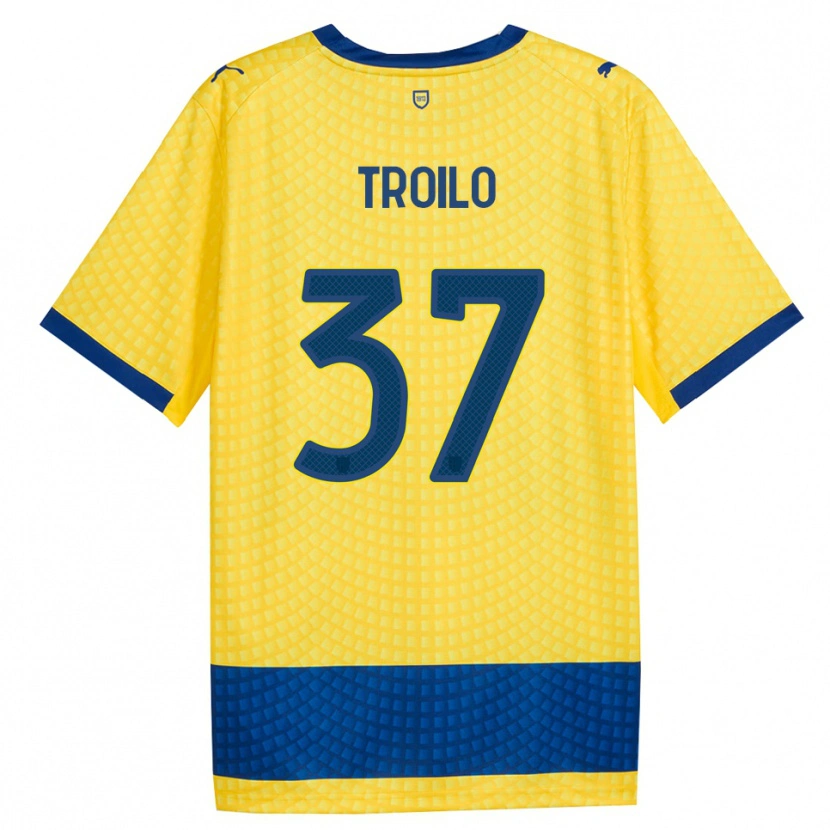 Danxen Enfant Maillot Mariano Troilo #37 Jaune Bleu Noir Tenues Extérieur 2026/27 T-Shirt