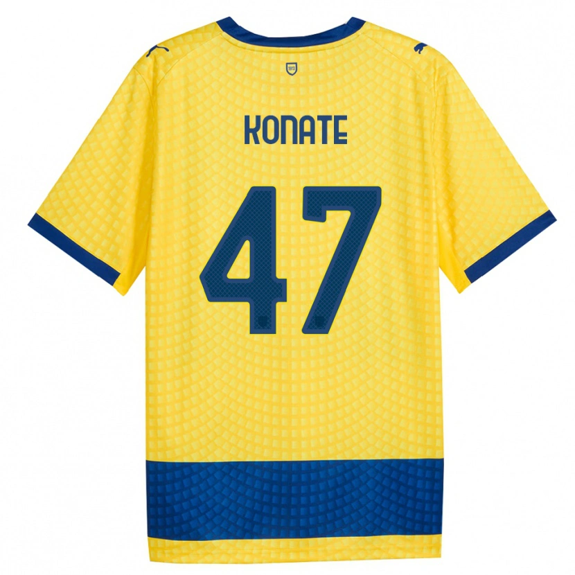 Danxen Enfant Maillot Abdou-Salam Konate #47 Jaune Bleu Noir Tenues Extérieur 2026/27 T-Shirt