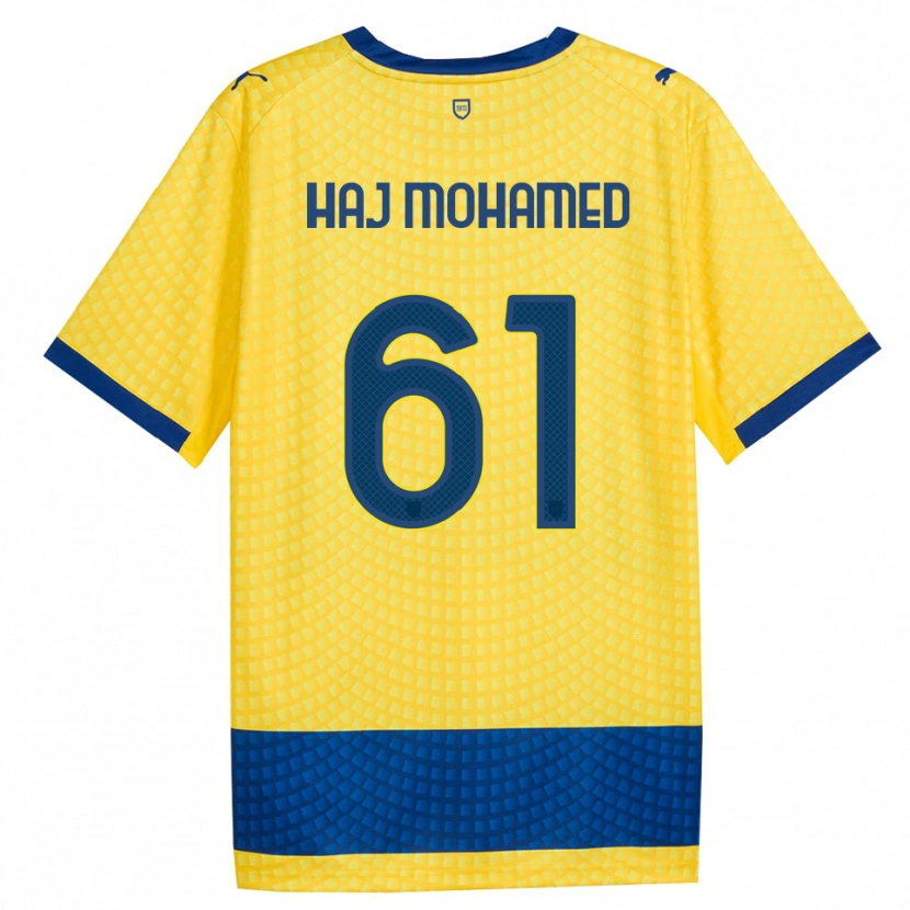 Danxen Enfant Maillot Anas Haj Mohamed #61 Jaune Bleu Noir Tenues Extérieur 2026/27 T-Shirt