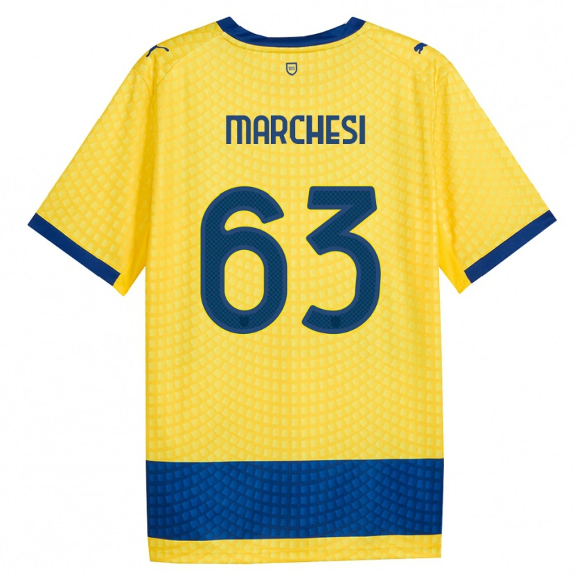 Danxen Enfant Maillot Lorenzo Marchesi #63 Jaune Bleu Noir Tenues Extérieur 2026/27 T-Shirt