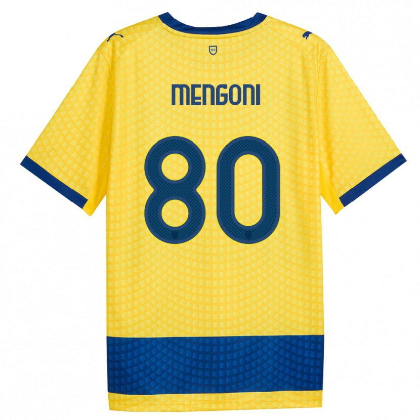 Danxen Enfant Maillot Filippo Mengoni #80 Jaune Bleu Noir Tenues Extérieur 2026/27 T-Shirt