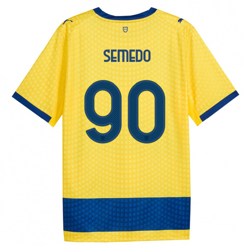 Danxen Enfant Maillot Afonso Semedo #90 Jaune Bleu Noir Tenues Extérieur 2026/27 T-Shirt