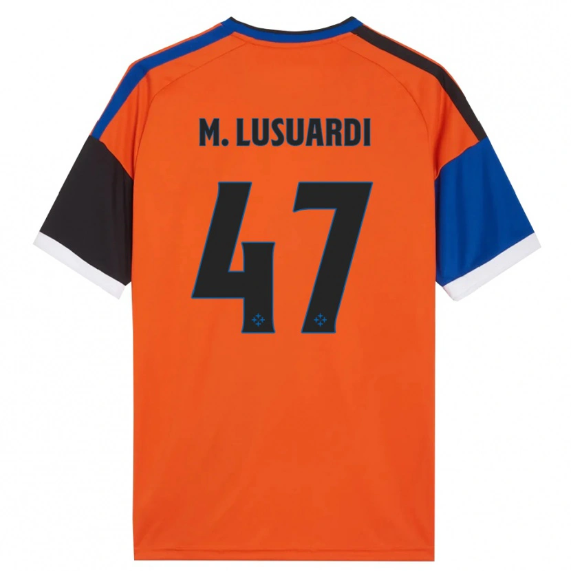 Danxen Enfant Maillot Mateus Lusuardi #47 Orange Bleu Noir Blanc Tenues Extérieur 2026/27 T-Shirt