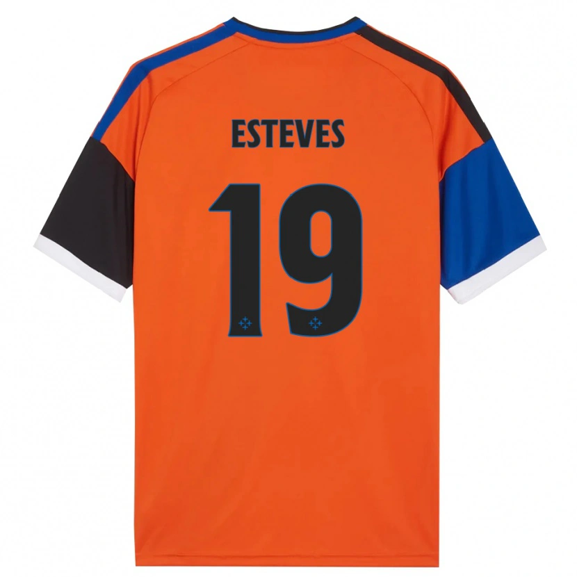 Danxen Enfant Maillot Tomás Esteves #19 Orange Bleu Noir Blanc Tenues Extérieur 2026/27 T-Shirt
