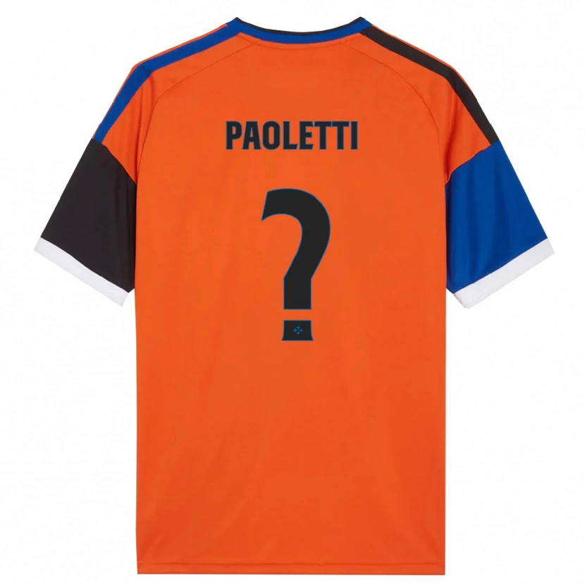 Danxen Enfant Maillot Tommaso Paoletti #0 Orange Bleu Noir Blanc Tenues Extérieur 2026/27 T-Shirt