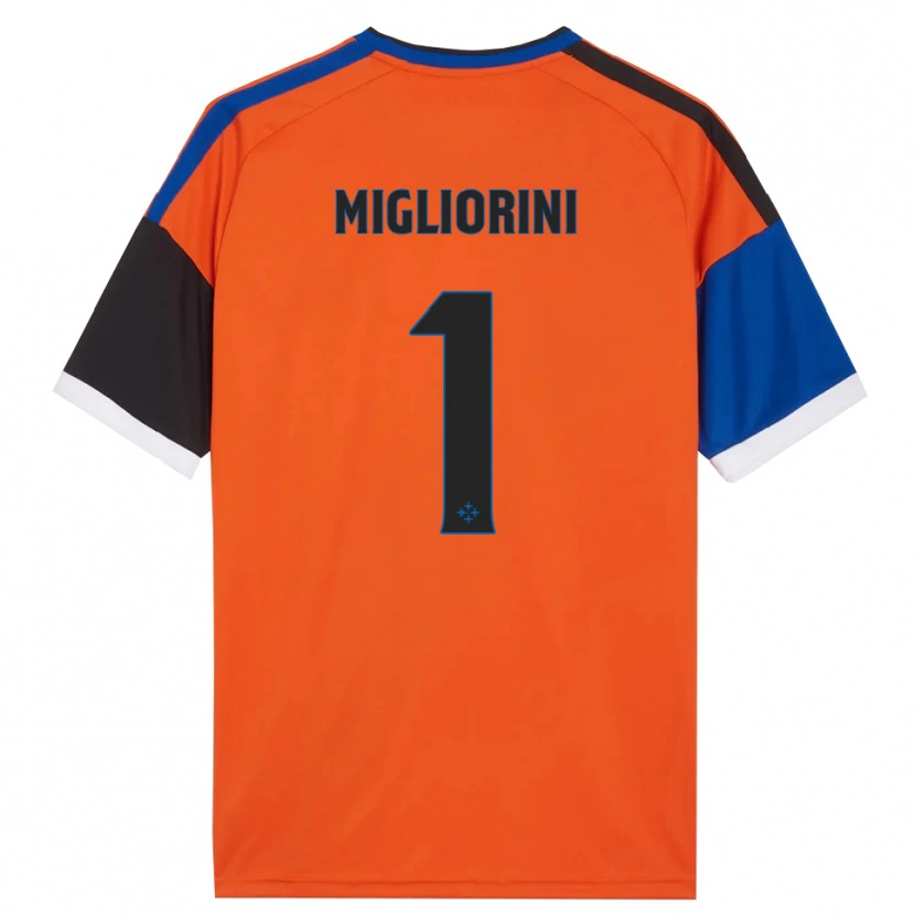 Danxen Enfant Maillot Niccolò Migliorini #1 Orange Bleu Noir Blanc Tenues Extérieur 2026/27 T-Shirt