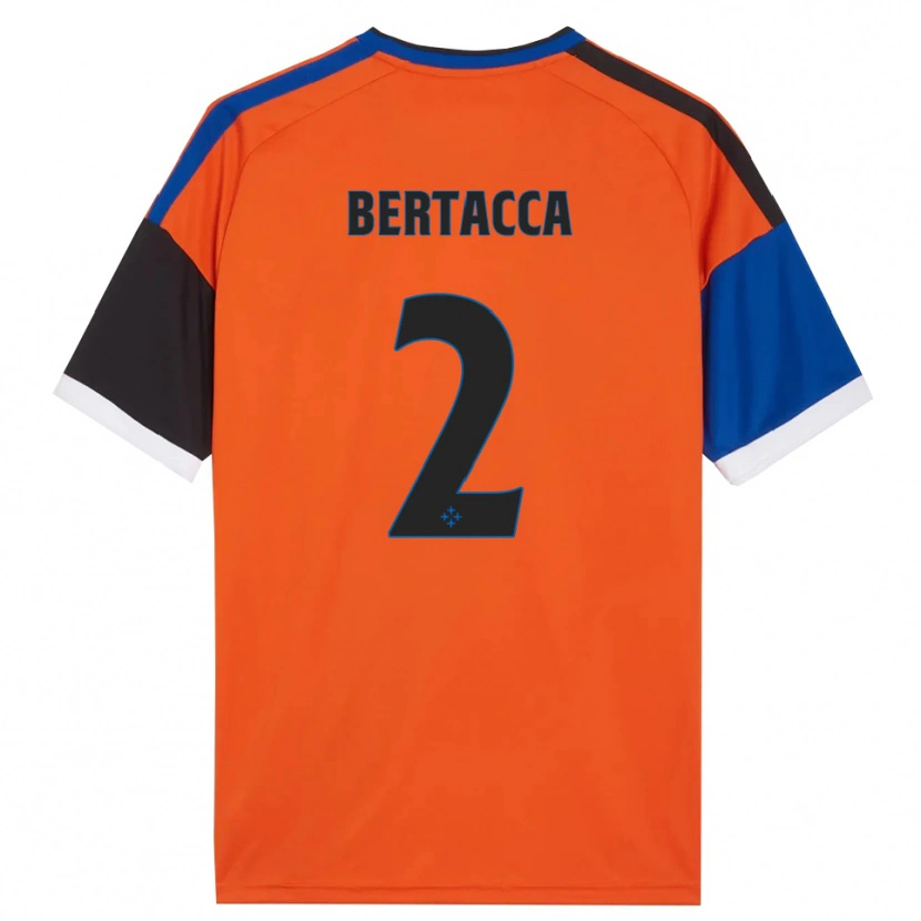 Danxen Enfant Maillot Samuele Bertacca #2 Orange Bleu Noir Blanc Tenues Extérieur 2026/27 T-Shirt