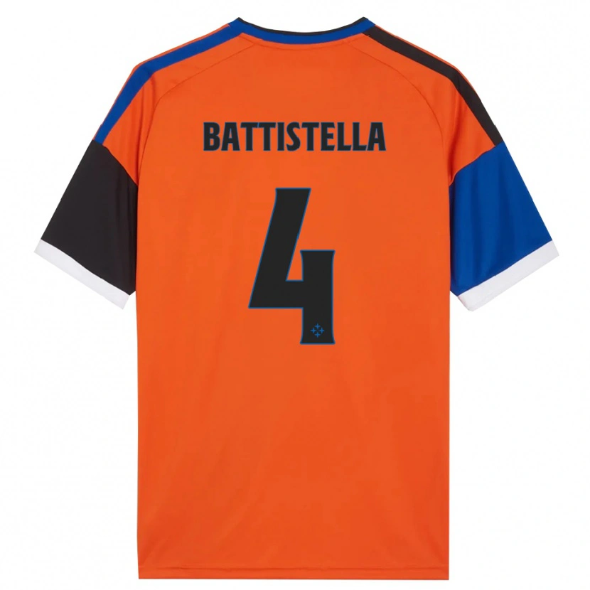 Danxen Enfant Maillot Daniel Battistella #4 Orange Bleu Noir Blanc Tenues Extérieur 2026/27 T-Shirt