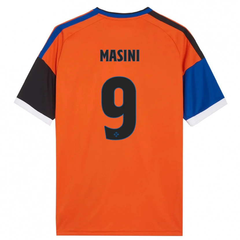 Danxen Enfant Maillot Tommaso Masini #9 Orange Bleu Noir Blanc Tenues Extérieur 2026/27 T-Shirt