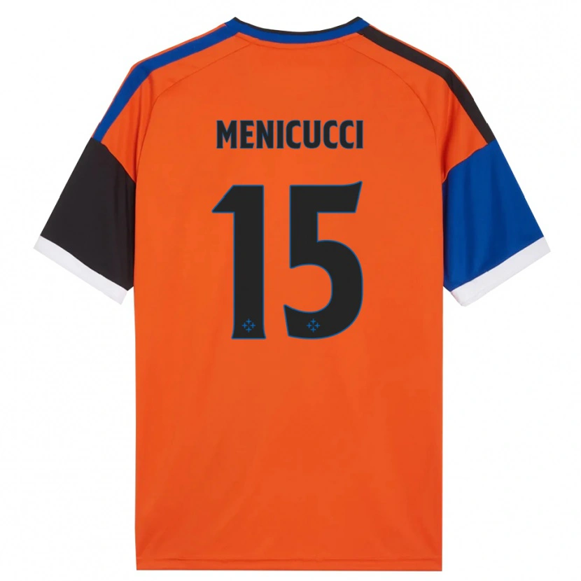 Danxen Enfant Maillot Edoardo Menicucci #15 Orange Bleu Noir Blanc Tenues Extérieur 2026/27 T-Shirt