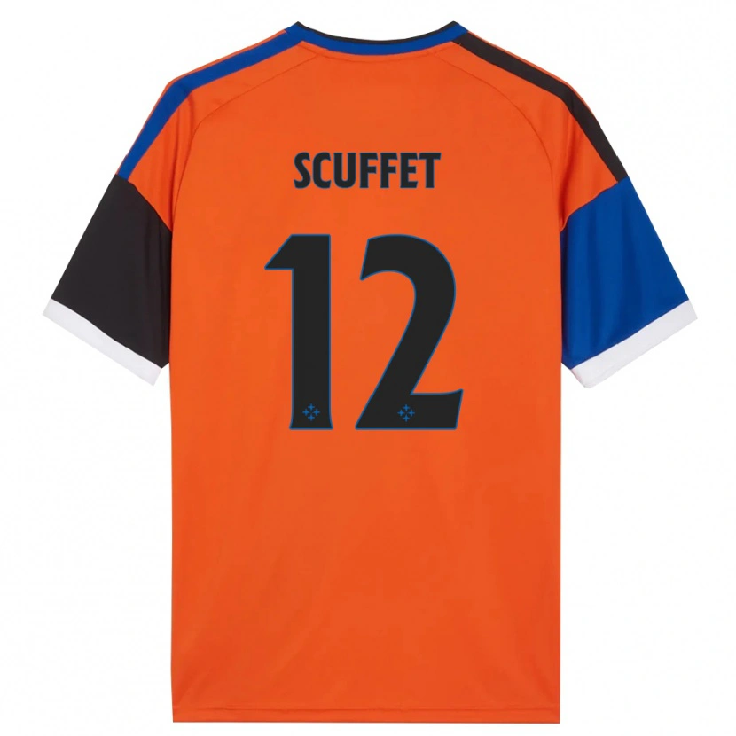 Danxen Enfant Maillot Simone Scuffet #12 Orange Bleu Noir Blanc Tenues Extérieur 2026/27 T-Shirt
