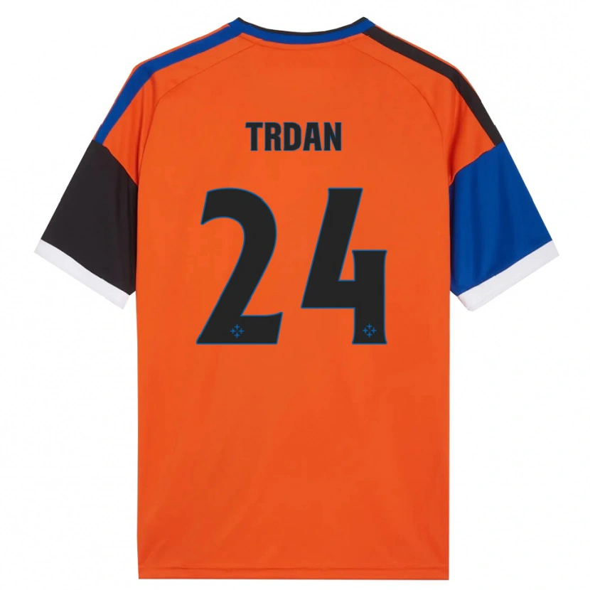 Danxen Enfant Maillot Miha Trdan #24 Orange Bleu Noir Blanc Tenues Extérieur 2026/27 T-Shirt
