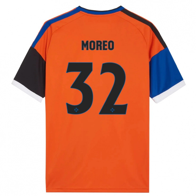 Danxen Enfant Maillot Stefano Moreo #32 Orange Bleu Noir Blanc Tenues Extérieur 2026/27 T-Shirt