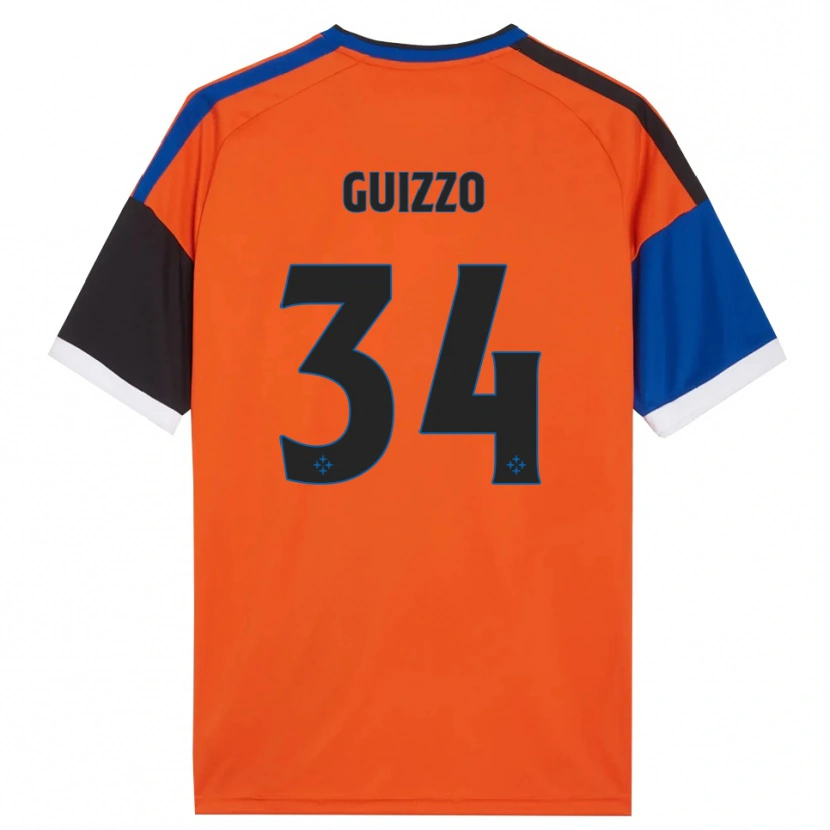 Danxen Enfant Maillot Tommaso Guizzo #34 Orange Bleu Noir Blanc Tenues Extérieur 2026/27 T-Shirt