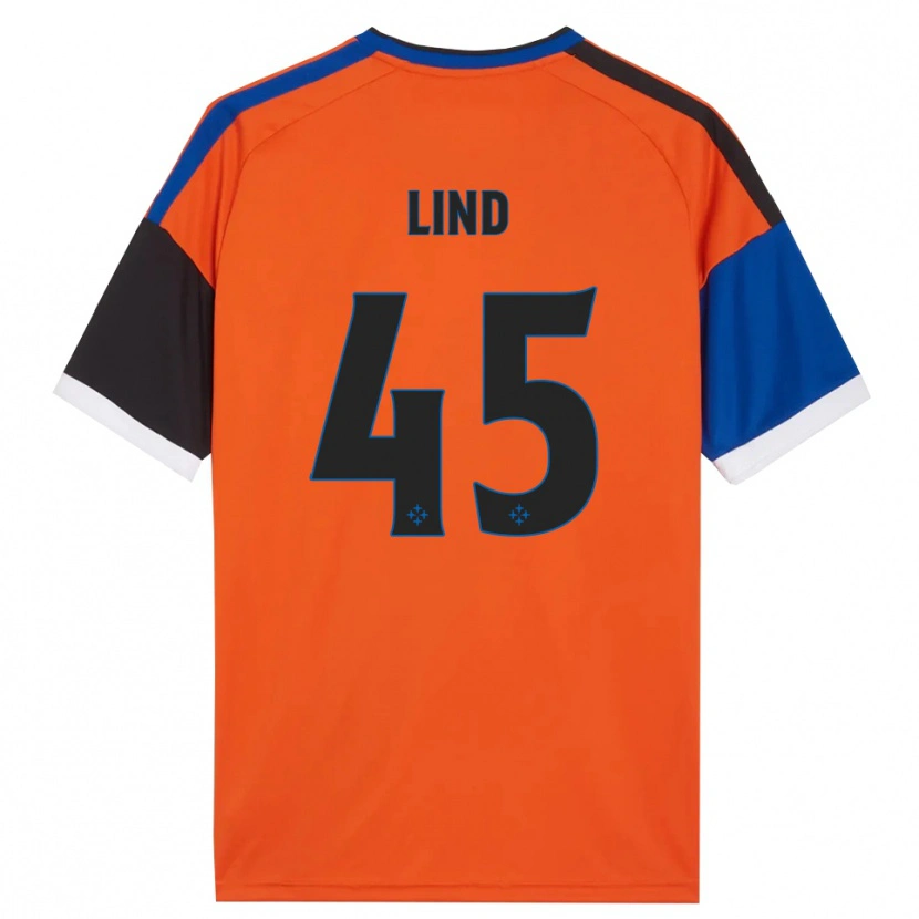 Danxen Enfant Maillot Alexander Lind #45 Orange Bleu Noir Blanc Tenues Extérieur 2026/27 T-Shirt