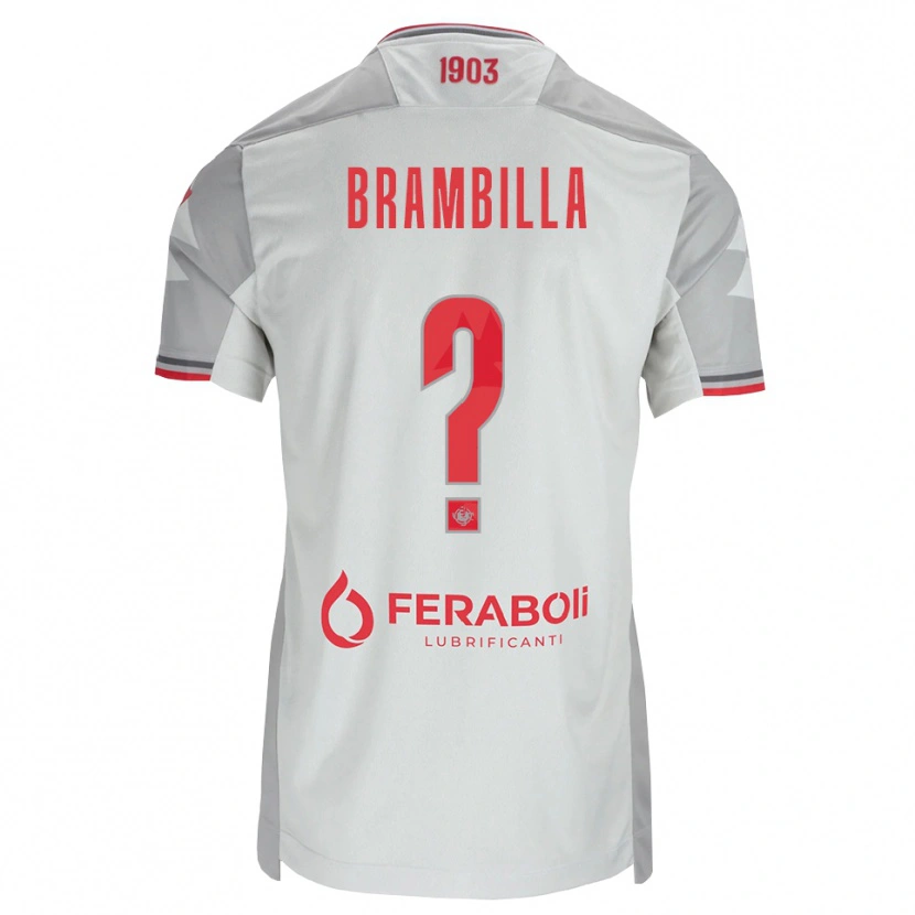 Danxen Enfant Maillot Alessio Brambilla #0 Gris Blanc Rouge Tenues Extérieur 2026/27 T-Shirt